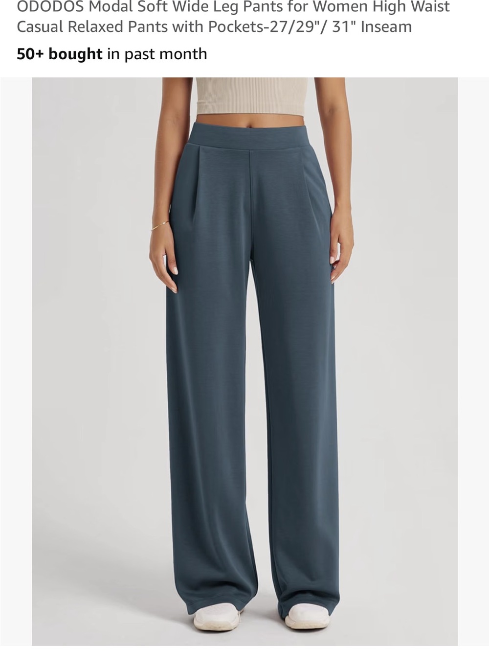 ODODOS Modal Soft Wide Leg Pants for Women High Waist Casual Relaxed Pants